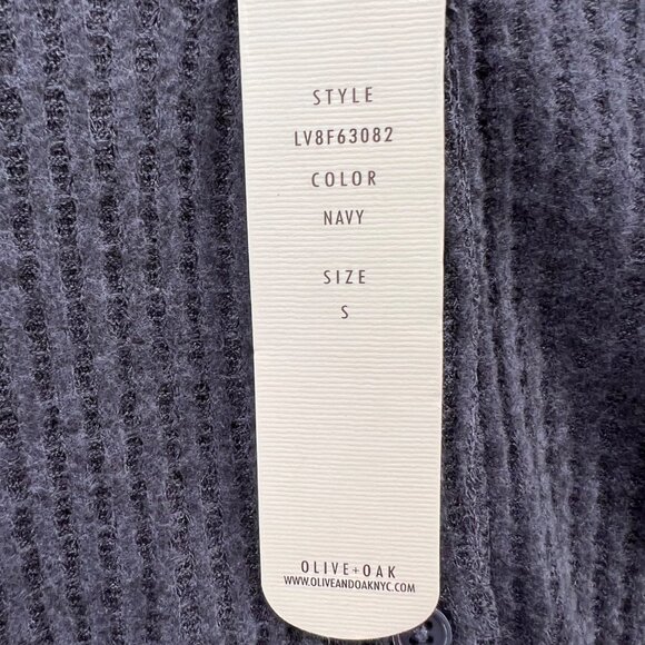 Olive And Oak Top Womens S Blue Waffle Knit Shirt Long Sleeve Button Thermal - Picture 10 of 12